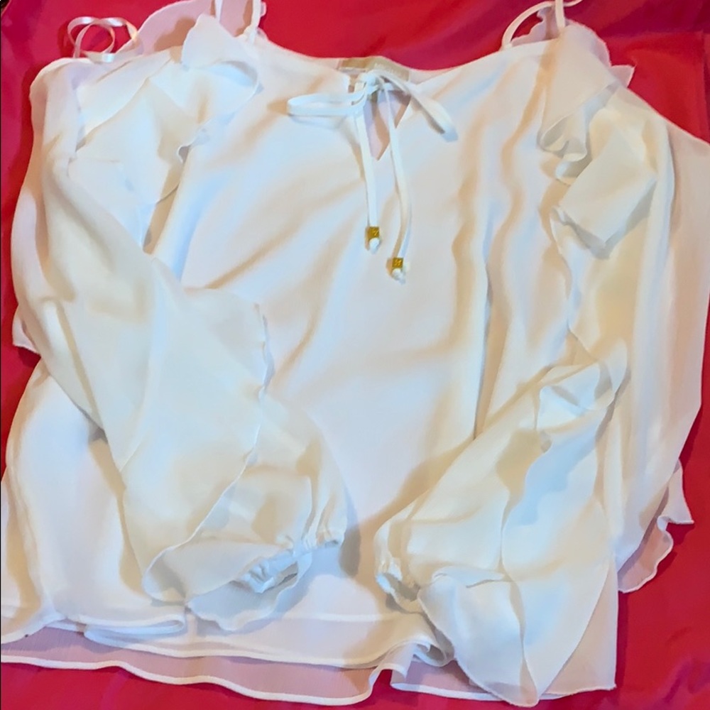 Michael Kors Blouse Size M Cold shoulder White